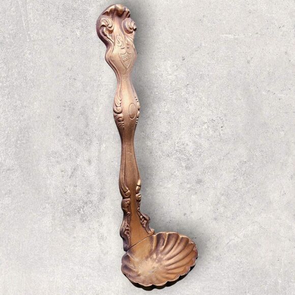 Vintage Gold Cast Metal Ladle Wall Planter Spoon Dipper MCM 17" Kitchen Decor - Picture 5 of 10